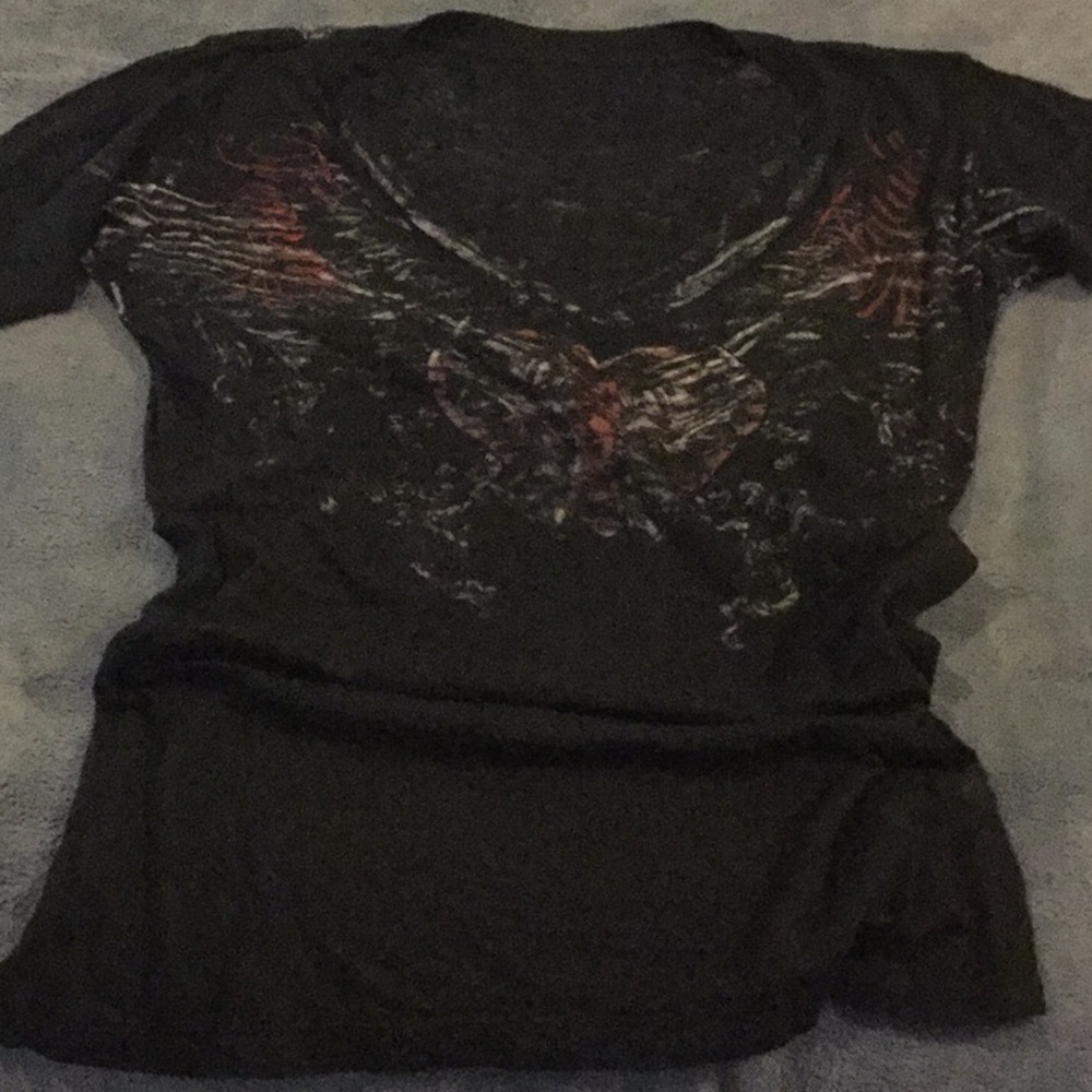 Black lightweight knit tee